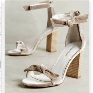 Jeffrey Campbell Block Heel Velvet Bow Sandals